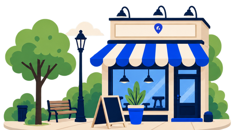 Illustration of a local storefront