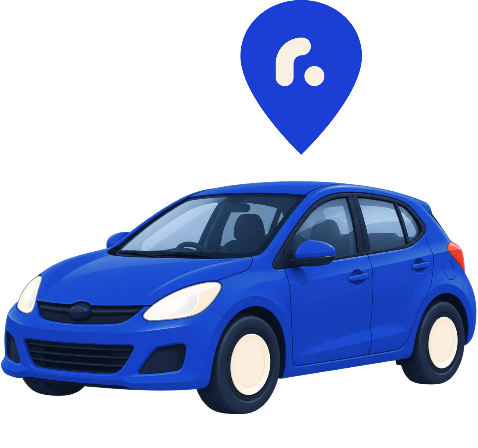 A Round rideshare car